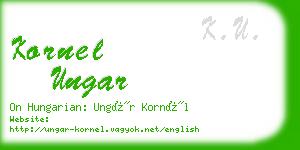 kornel ungar business card